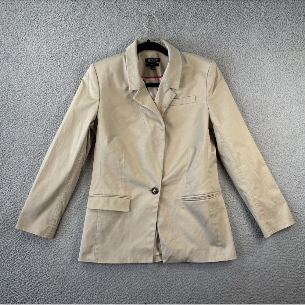 J Crew Willa Blazer Womens 4 Lightweight Chino Light‎ Khaki Career